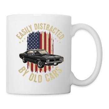Facilement distrait par les vieilles voitures - Mug blanc - blanc - Droite