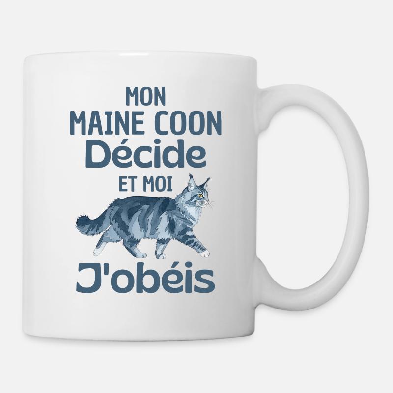 Mon Maine Coon décide et moi obéis - Mug blanc - blanc