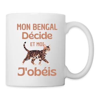 Mon Bengal décide, moi obéis - Mug blanc - blanc - Droite