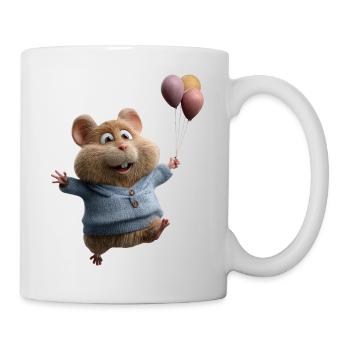 gdimido_Ein_Hamster_fliegt_mit_Ballonflgeln_ver - Tasse - Weiß - Rechts
