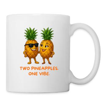 Zwei Ananas: Ein Vibe Cartoon - Tasse - Weiß - Rechts