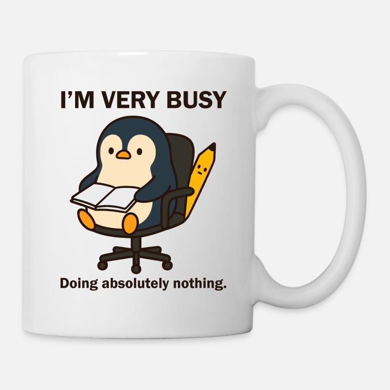 Très Occupé Penguin - Mug blanc - blanc
