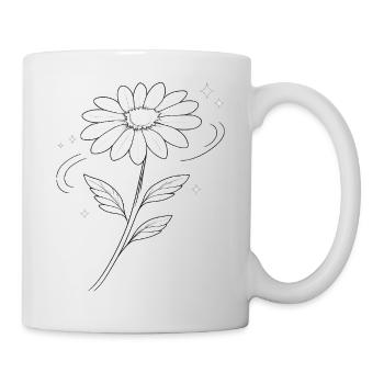 Daisy Skizze in Schwarzweiß - Tasse - Weiß - Rechts
