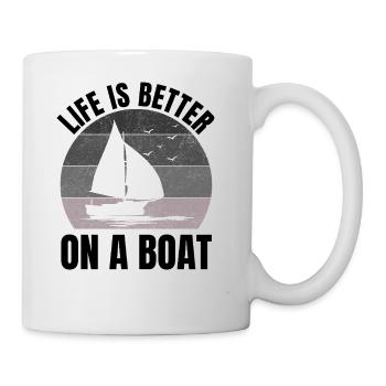 Passionnés de bateaux Plaisanciers Voiliers Pêche en voilier - Mug blanc - blanc - Droite