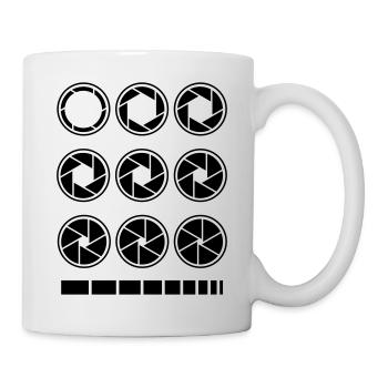 aperture exposure time camera photography - Mug - white - Right
