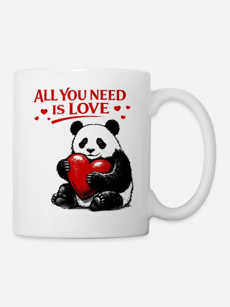 Panda Herzliebe Motiv - Tasse - Weiß