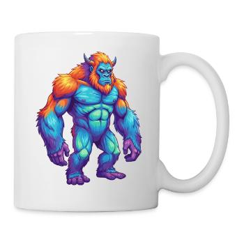 Bunte Bigfoot-Regenbogen-Pop-Art-Aquarell - Tasse - Weiß - Rechts