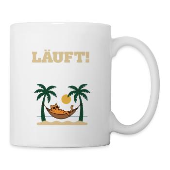 Running – Cat in Vacation Mode - Mug - white - Right