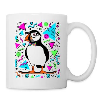 Cooler Skater Papageientaucher Retro - Tasse - Weiß - Rechts