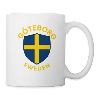 Göteborger Schildemblem – Blau-Gelbes Emblem - Tasse - Weiß - Rechts