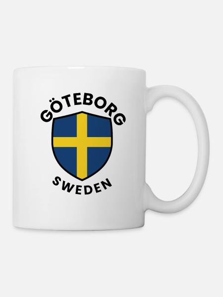 Göteborger Flaggenschild - Tasse - Weiß