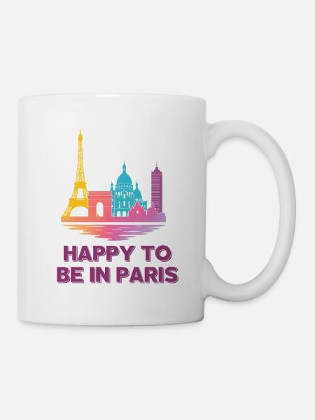 Pastel Paris Skyline - Tasse - Weiß