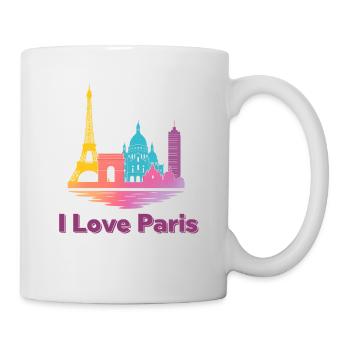 I Love Paris Skyline Farbverlauf - Tasse - Weiß - Rechts