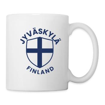 Emblème du bouclier finlandais avec croix - Mug blanc - blanc - Droite