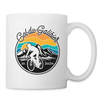 Galibier Cycliste Montagne Retro - Mug blanc - blanc - Droite