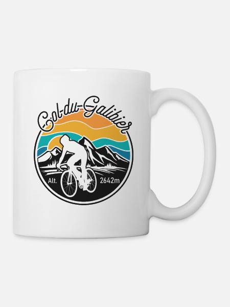 Galibier Retro Mountain Cyclist - Mug - white