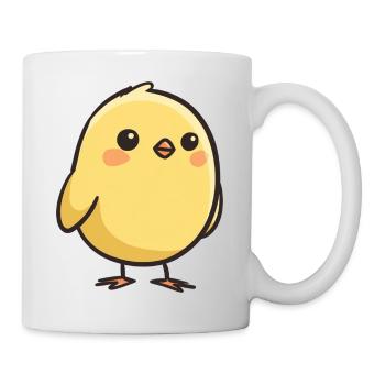 Cute Yellow Chick – Drawing for Kids - Mug - white - Right