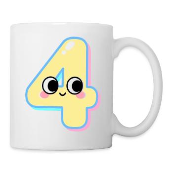 Quatre Kawaii Souriants - Mug blanc - blanc - Droite