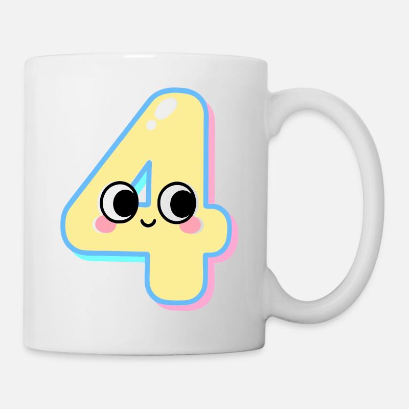 Quatre Kawaii Souriants - Mug blanc - blanc