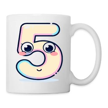 Numéro 5 Kawaii Pastel - Mug blanc - blanc - Droite