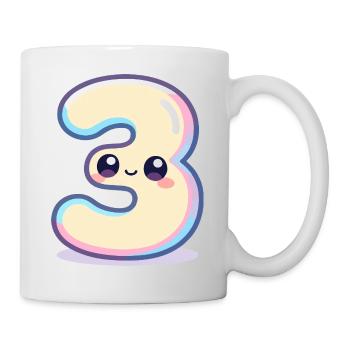 Numéro 3 Kawaii Pastel - Mug blanc - blanc - Droite