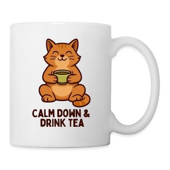 Kater Tee Ruhiges Wohlbefinden - Tasse - Weiß - Rechts
