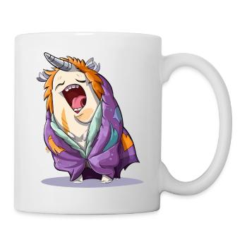 Yawning unicorn with scarf - Mug - white - Right