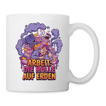 Work stress: hell on earth - Mug - white - Right