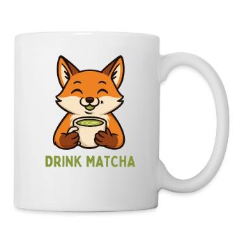 Fox enjoys matcha - Mug - white - Right