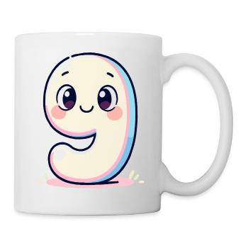 Numéro 9 Pastel souriant - Mug blanc - blanc - Droite