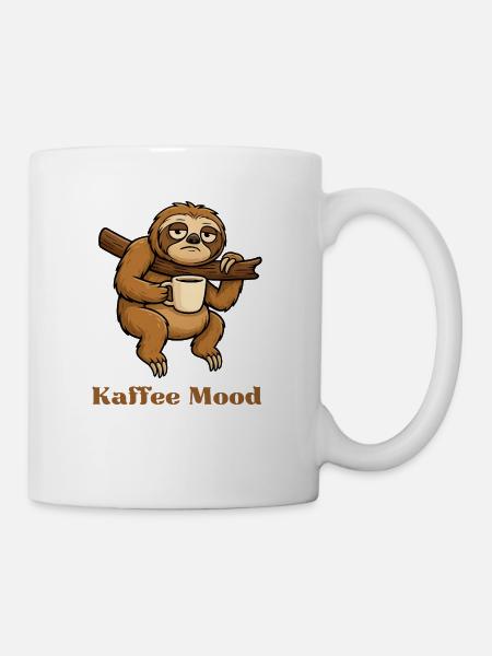 Kaffee-Sloth Mood - Tasse - Weiß