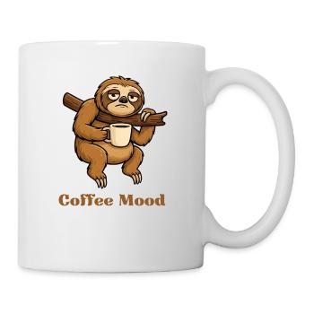 Faultier mit Kaffeetasse - Tasse - Weiß - Rechts