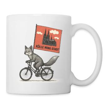 Cologne Fox on Bicycle - Mug - white - Right