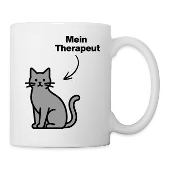 MEIN THERAPEUT: KATZE! FELLNASENLIEBE, CATLOVER - Tasse - Weiß - Rechts