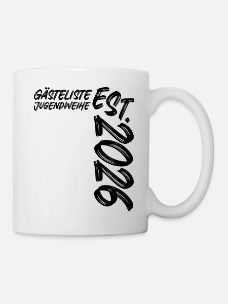 Jugendweihe Est. 2026 - Gästeliste - Tasse - Weiß