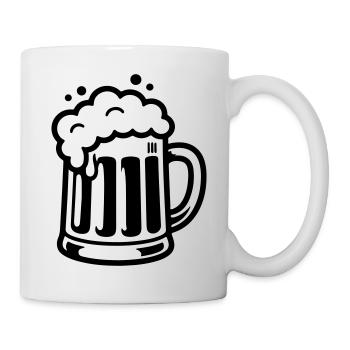 Bierkrug Comic Bier - Tasse - Weiß - Rechts