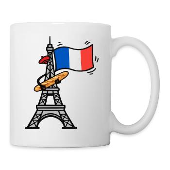 Baguette drôle de drapeau français de la Tour Eiffel - Mug blanc - blanc - Droite