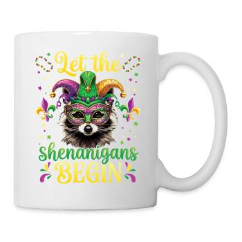 Spielereien Lustiger Waschbär Mardi Gras - Tasse - Weiß - Rechts