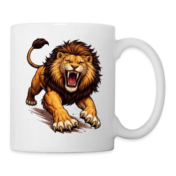 Une bande dessinée Fierce Lion - Mug blanc - blanc - Droite