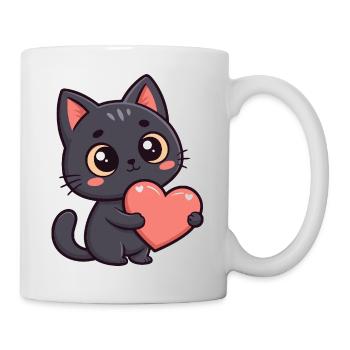 Black Cat Tender Heart - Mug - white - Right