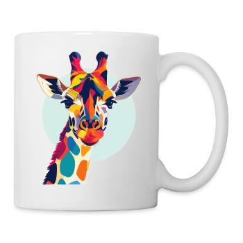 Motif coloré de tête abstraite de girafe - Mug blanc - blanc - Droite