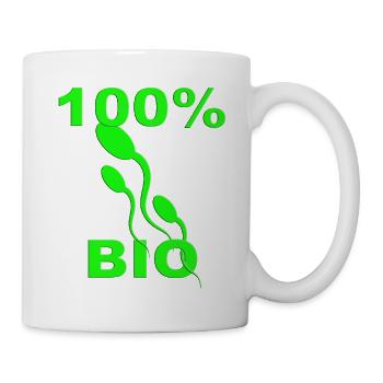 100% Bio Green Eco Symbol | Organic Nature Design - Tasse - Weiß - Rechts