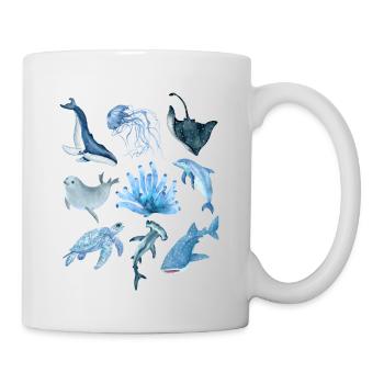 Ocean animals - Tasse - Weiß - Rechts