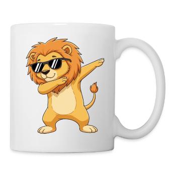 Cool Dabbing Lion Sunglasses Cartoon Art - Mug - white - Right