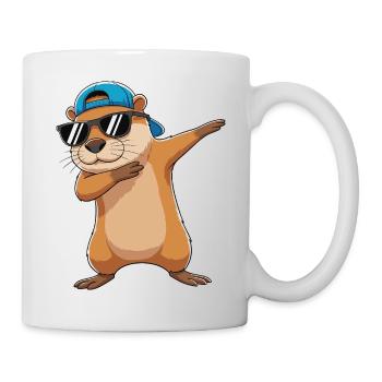 Cool Dabbing Otter Sonnenbrille Cartoon-Kunst - Tasse - Weiß - Rechts