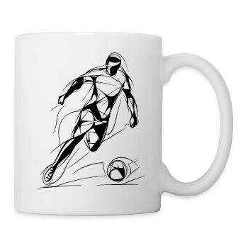 Fußballspieler Zeichnung - Tasse - Weiß - Rechts