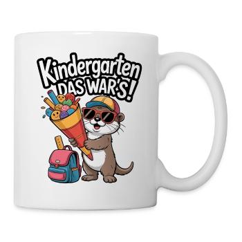 Jetzt Schulkind! Lustiger Otter zur Einschulung - Tasse - Weiß - Rechts