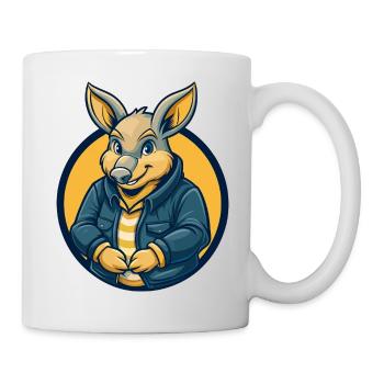 Emblème Logo clipart de la mascotte Kawaii de Aardvark - Mug blanc - blanc - Droite