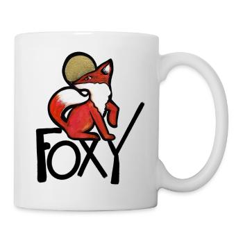 Crimson Fox mit Goldenem Halo - Tasse - Weiß - Rechts