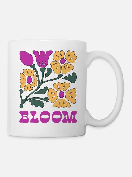 Blumen Pop Neon Pink - Tasse - Weiß
